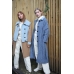 TOGETHER COAT - POWDER BLUE & CAMEL