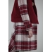 TOGETHER COAT - RED AND RED/WHITE TARTAN