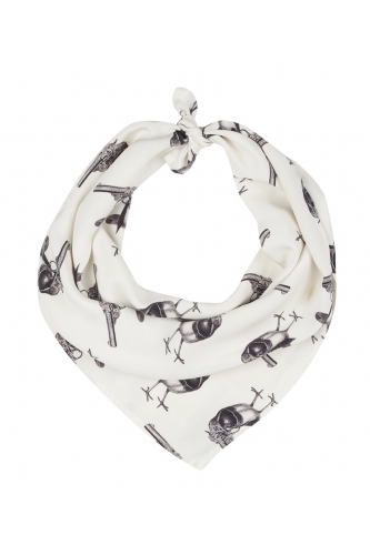 GUN-SPARROW SILK SCARF, MONOCHROME