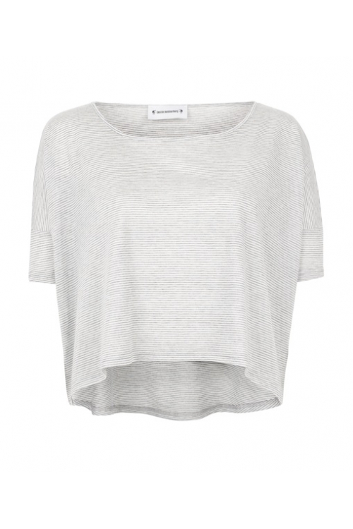 STRIPY GREY CROP TOP